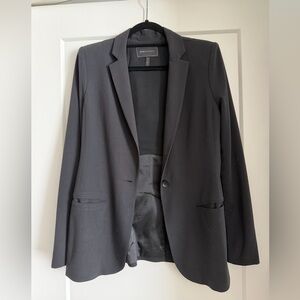 BCBGMaxAzria Classic Blazer with Back Detail, Black, Size M